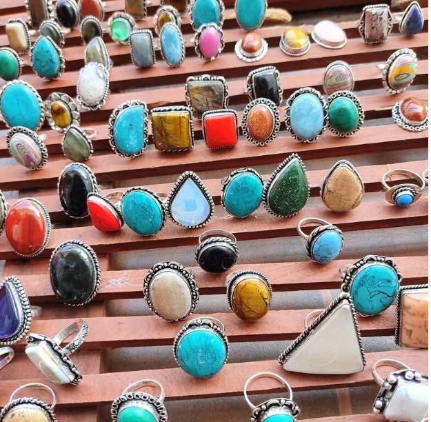 Assorted Moonstone & Mix Gemstone 925 Sterling Silver Plated Designer Lot Rings - Image 2 of 3