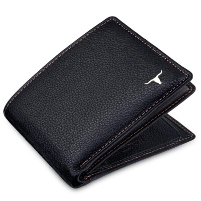 URBAN FOREST Charlie Black Leather Wallet for Men,