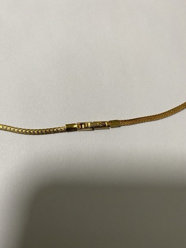 Korea V Pendant Necklace with 11 CZ Center Gold Tone Approx 16” Long - Picture 6 of 7