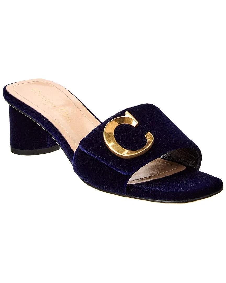 Sandale femme velours bleu 36 signature Dior