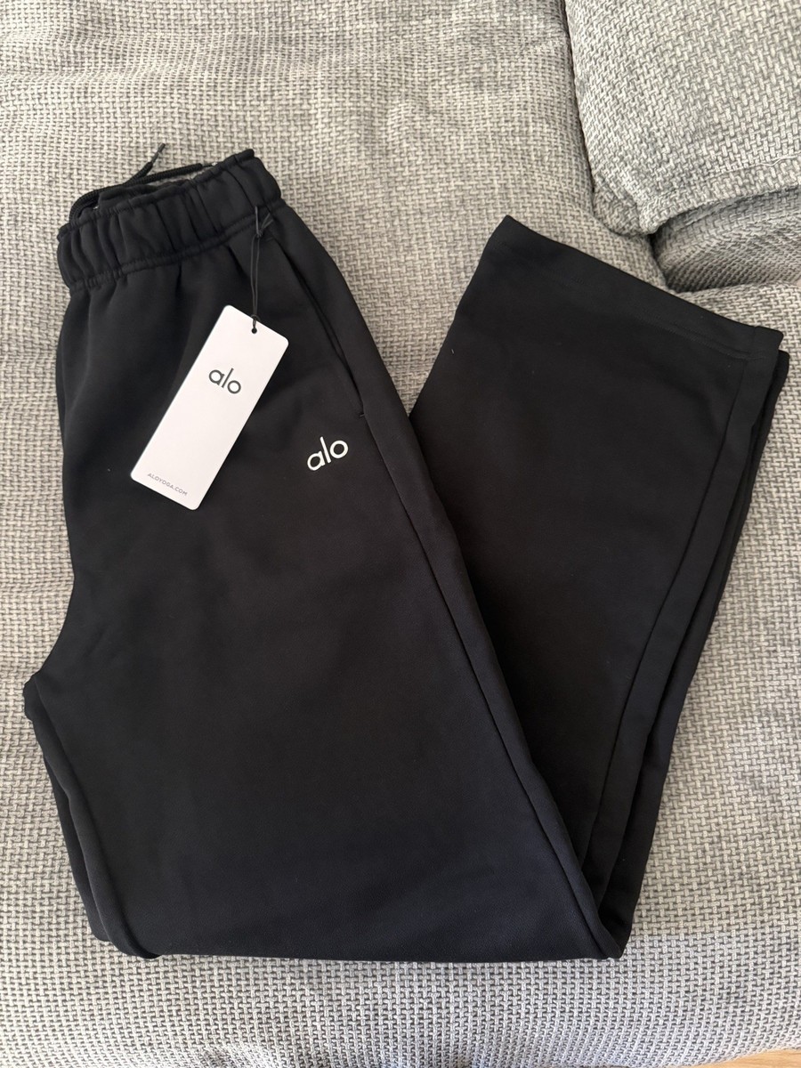 ALO Accolades Straight-Leg Logo Sweatpants In Black - Women's Size