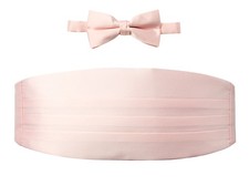 Men's Cummerbund and Bow Tie Set Regular Blush Pink