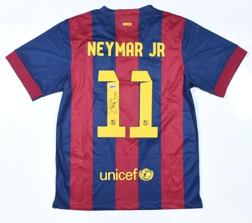 Neymar Jr Signed FC Barcelona Home Soccer Jersey #11 - Beckett Hologram *L
