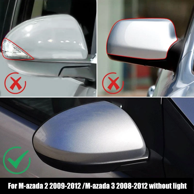 Tapa de cubierta de espejo retrovisor lateral izquierdo derecho para Mazda 2 3 2009~2013 Foto 3 de 4