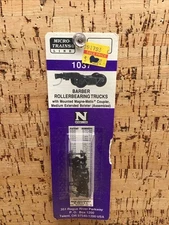 Micro-Trains Line N Scale 1037 Barber Roller bearing Trucks W/ Couplers New QU5