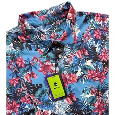 Robert Graham Men's Clubhouse Golf Polo Shirt Island Time Floral Large NWT -560