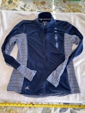 Adidas Golf Womens blue full zip active wear jacket top shirt size M
