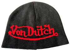 VON DUTCH BEANIE BLACK CAP WITH RED LETTERING...