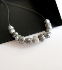 2 - 3MM 13pcs Natural Gray Rough Diamond Beads Loose Raw Uncut Diamond Beads