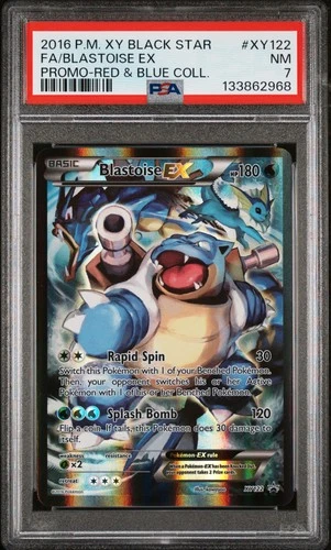 2016 POKEMON XY PROMO RED & BLUE COLLECTION FULL ART/BLASTOISE EX PSA 7