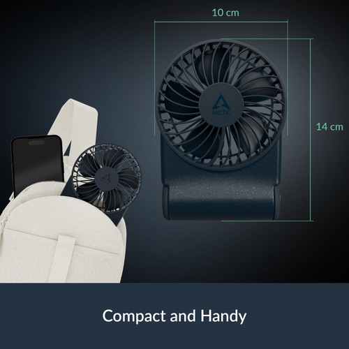ARCTIC Summair 2Go Blue USB Mini Hand Fan Desk Portable 77 Hours Pocket Cooler - 第 6/9 張圖片