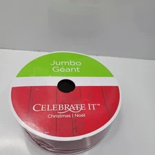 Celebrate It Christmas Wired Red Jumbo Ribbon 2 1/2" x 100ft New