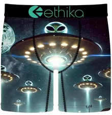 Ethika the MID Alien UFO Spaceships Boxer Briefs Men's S (28-30) NIP