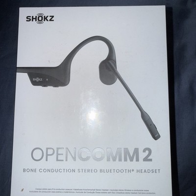NEW Shokz OpenComm 2 Bone Conduction Stereo Bluetooth Wireless Headset C110 Blck