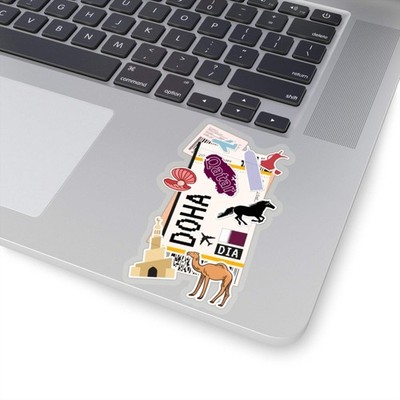 Doha Sticker Qatar Flag Qatari Stickers Travel Sticker Laptop Decal Car Suitcase