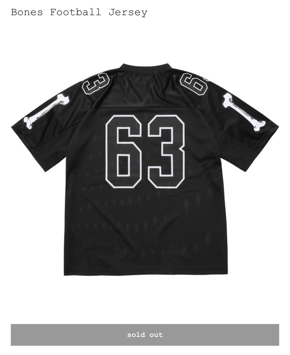 シャツ Supreme Bones Football Jersey Black XXL Supreme Bones Football Jersey Black Men's - FW25 - US