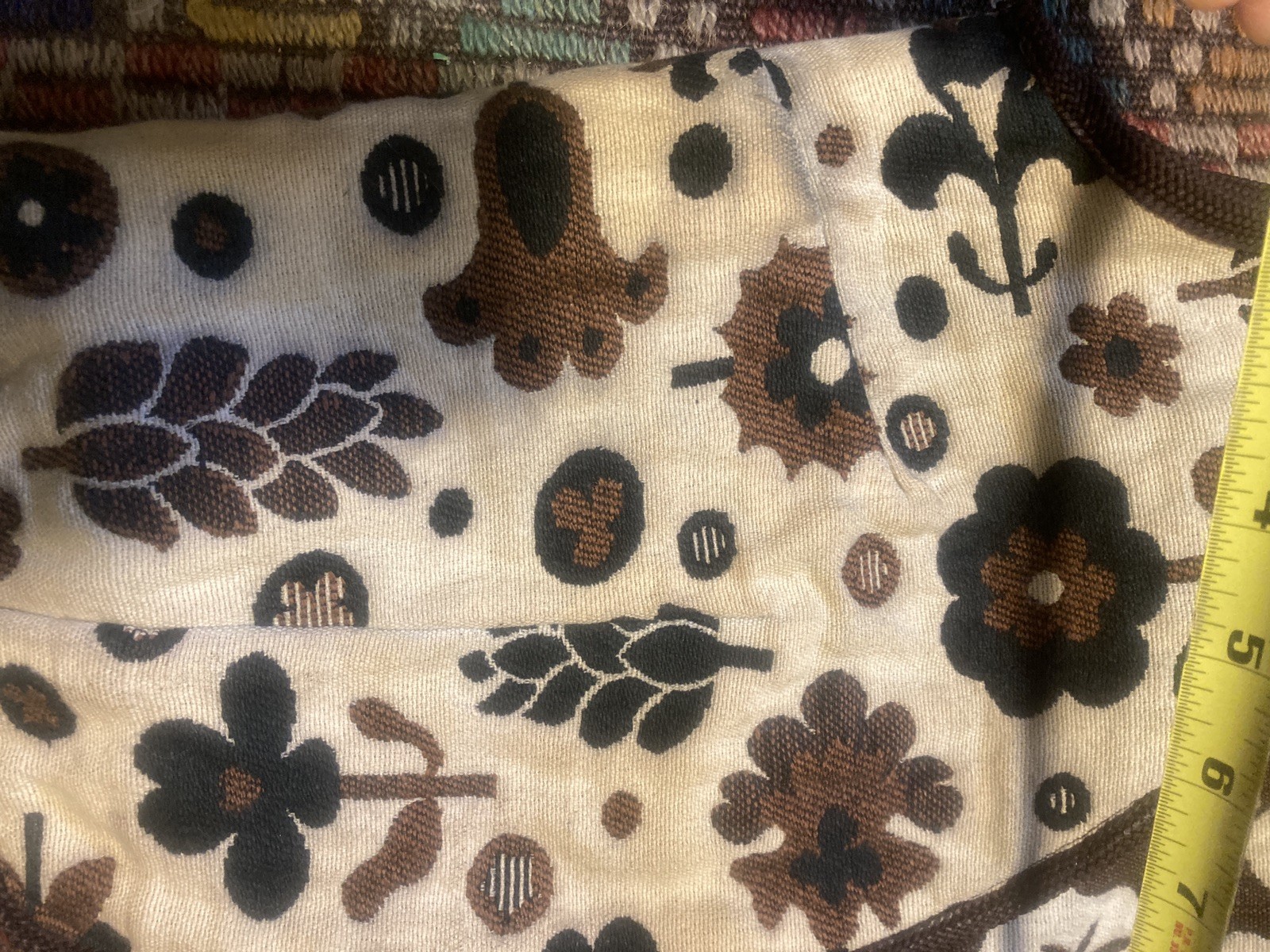 2pc Vest Pants suit Set Womens S Brown Tapestry bell bottom 70s Floral Vtg daisy