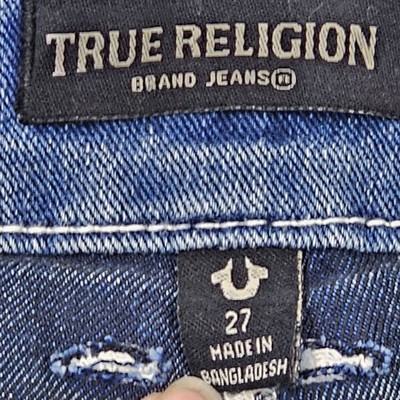 True Religion Reverse Denim Carpenter Jeans 27 NWT Wide Leg Light