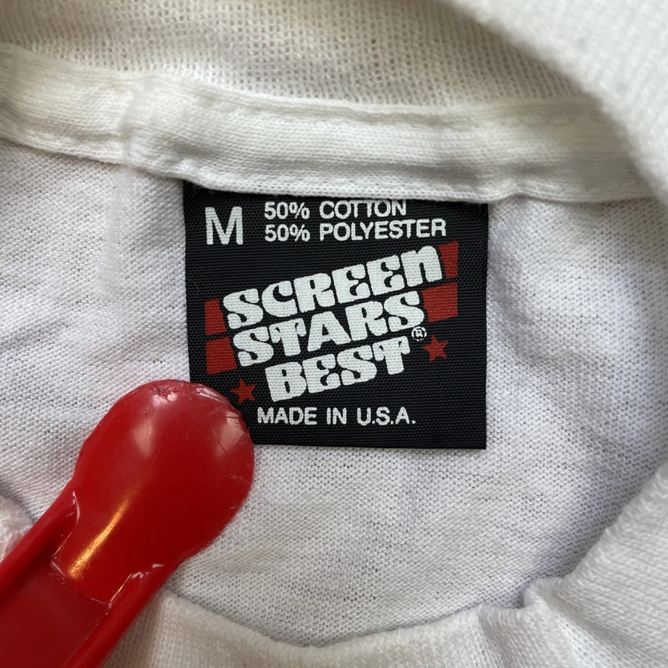 Vintage 80s T Shirt Mens M Teachers Have Class Screen Stars Single Stitch White - Image 3 of 4