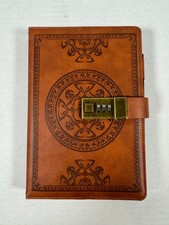 Faux Leather Journal with Lock and Pen for Adults Lined Pages Brown