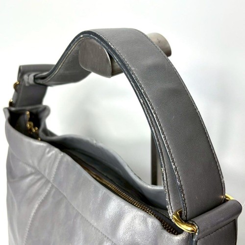 Salvatore Ferragamo Vala Grey Leather One Shoulder Bag Large Capacity Auth - Picture 7 of 14