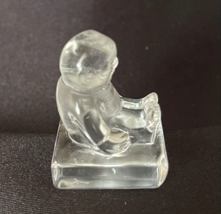 Estatueta de vidro cristal vintage Billiken Osaka Luck ornamento interior Japão - Imagem 2 de 4