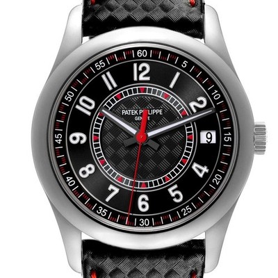 Patek Philippe Calatrava White Gold Black Dial Mens Watch 6007G