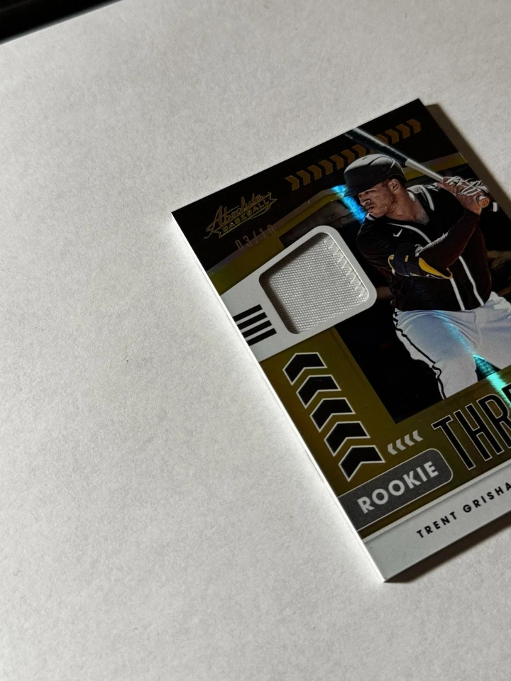 2021 Panini Absolute Gold Trent Grisham RC Patch #’d 3/10 RT-TG Yankees - Image 2 of 3