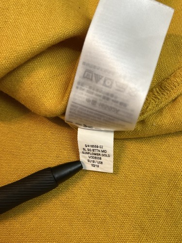 Old Navy Sundress Women's Medium Sunflower Gold Linen Blend Button Front Cottage - Picture 14 of 15