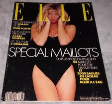ELLE Magazine APRIL 1991 France JODIE FOSTER Swimwear VINTAGE Fashion 1990s