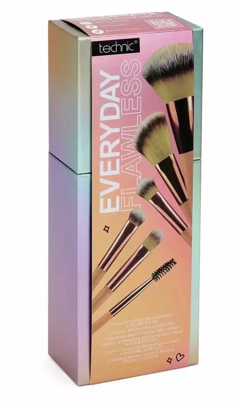 Technic Brush Spoolie Angled Eyeliner Eyebrow Powder Make-Up Brush Set - Image 2 of 4