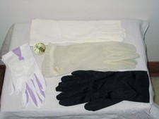 Vintage Lot 4 pair Women's Nylon Gloves 3 - New Shalimar USA Japan various sizes