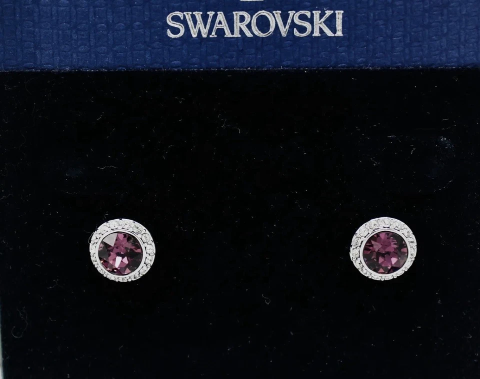 RARO RETIRADO, Pendientes Swarovski Angelic Púrpura. Nuevo. Auténtico.  Foto 3 de 4