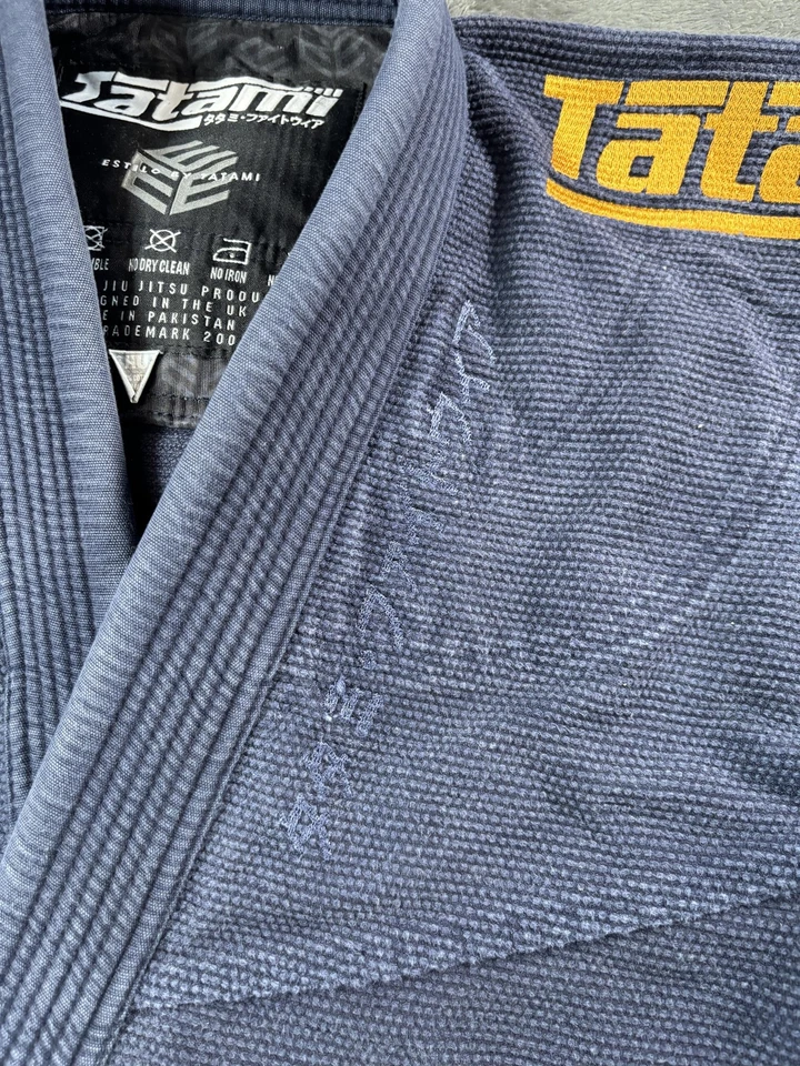 Куртка Tatami Estilo Jiu Jitsu Gi Jacket A0 синяя премиум-класса 100% хлопок униформа BJJ топ - Изображение 3 из 4