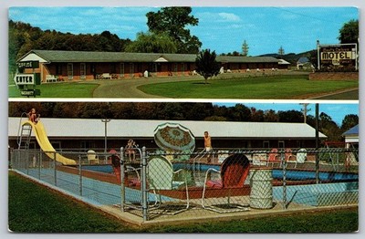 Vintage West's Deluxe Motel & Dining Room Pennsylvania Postcard Pool View AA55