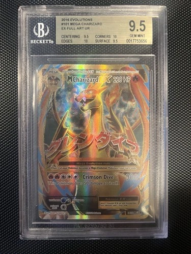 M Charizard EX (Full Art) 101/108 Evolutions Holo BGS 9.5 PSA 10