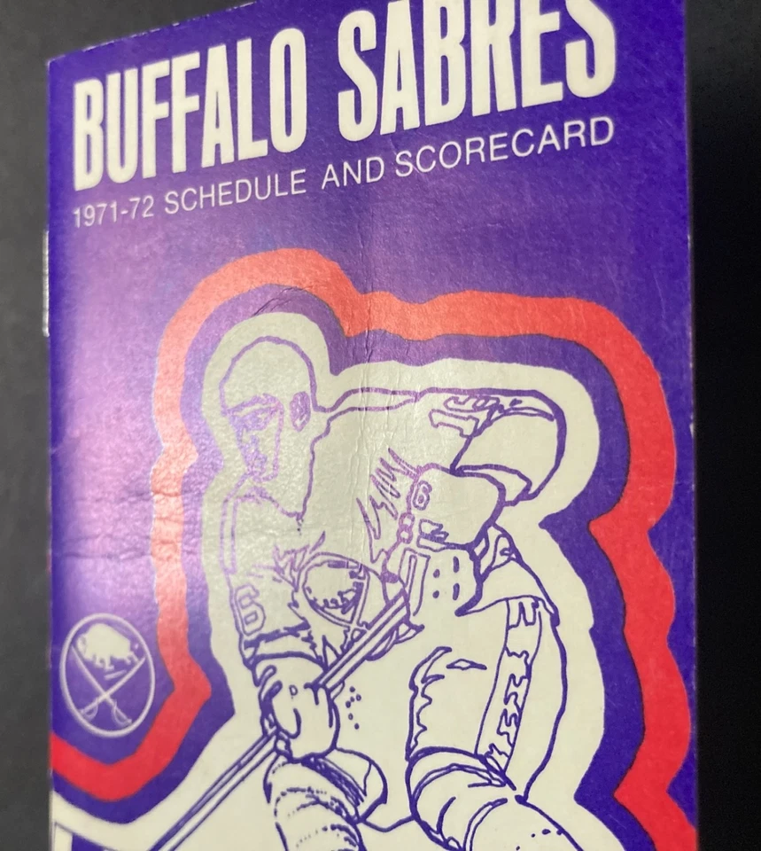 Calendario y tarjeta de puntuación de bolsillo Buffalo Sabres 1971-72 de colección Foto 2 de 4