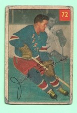 (1) JACK EVANS   1954-55 PARKHURST # 72 RANGERS  CREASED CARD (M5082)