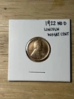 RARE 1922 No D Lincoln Wheat Cent in Fine Condition - Type 2 Weak 2nd 2 in date