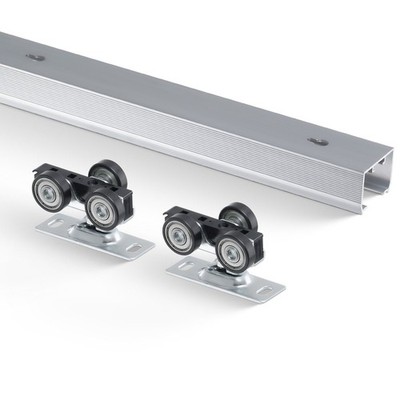 Smooth Glide Sliding Door Track 6ft Kit for 24-36in Door 220lb Max