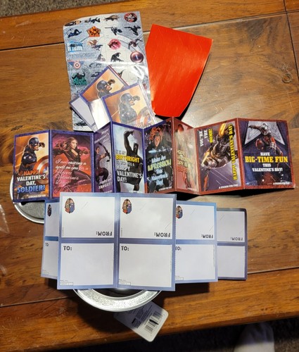 Marvel Captain America Valentinstag Karten Aufkleber 5x6 Maldose Briefkasten Bank - Bild 7 von 9