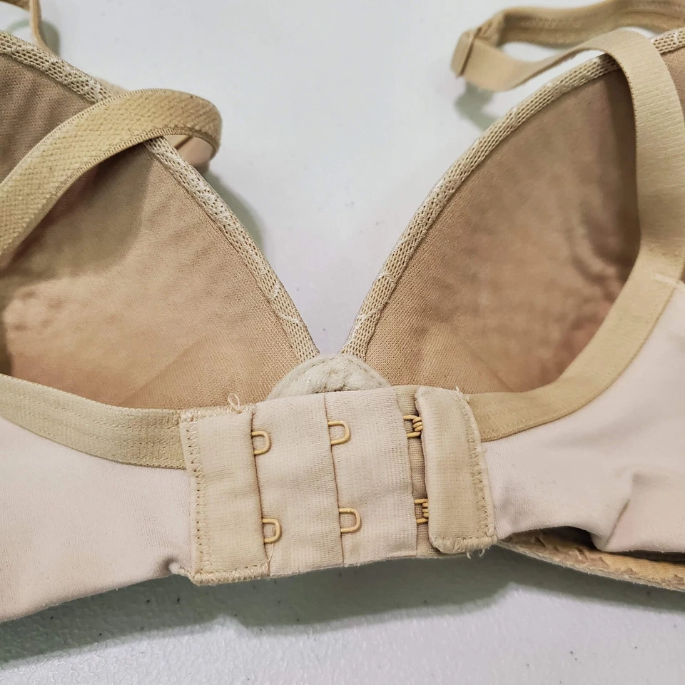 Sujetador Warners para mujer 34B marrón ligeramente forrado con aros floral correas ajustables Foto 4 de 4