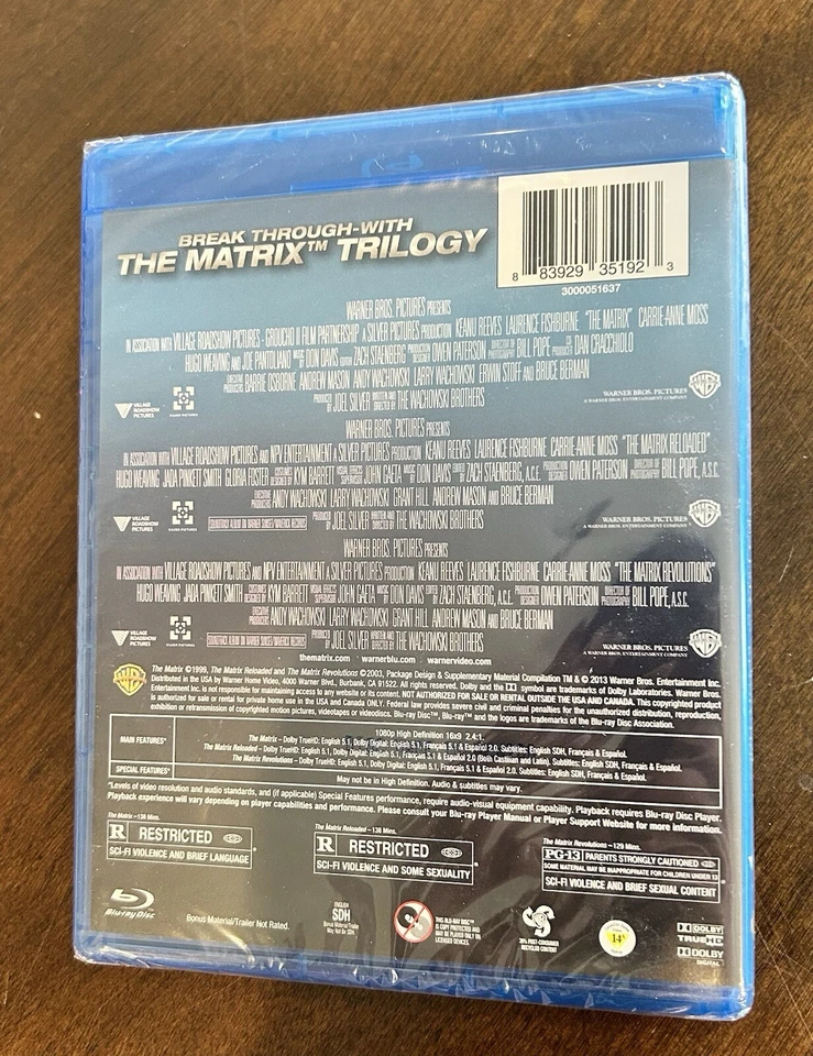 The Matrix, The Matrix Reloaded, The Matrix Revolutions Blu-Ray FACTORY SEALED🔥 - Image 3 of 4