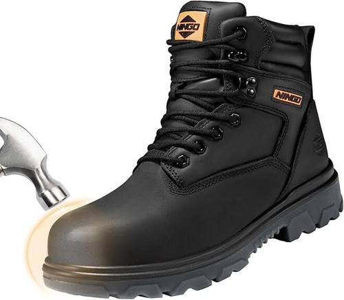 Herren Stahlkappe Arbeitsstiefel Wasserdicht Sicherheit Industrie EH Rutschfest 6-13 - Bild 3 von 10