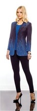 Misook Black Blue Sparkle Luxe Knit Jacket S