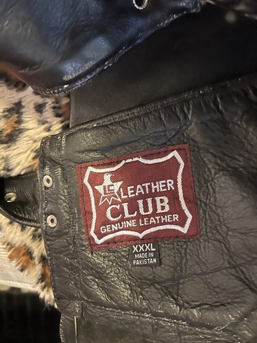 Leather club Men's Leather XXXL BRAIDED leather Black Chaps butt-less Biker 3X - Picture 7 of 7