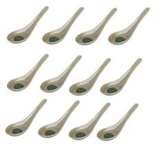 12 Pack Green Melamine Soba Rice Ramen Noodle Wonton Soup Spoon S-2344x12