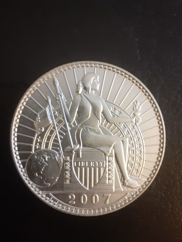Daniel T. Carr 2007 Seated Liberty “20 Trade Dollars” - 1 troy oz. Silver - Picture 3 of 5