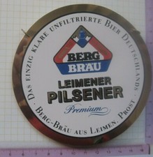 BERG BR&Auml;U LEIMENER PILSNER  / LEIMEN HEIDELBERG ..... ZHS / Zapfhahnschild (259)