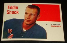 EDDIE SHACK 1960, Topps #7, New York Rangers, Hockey Card, GREAT CONDITION